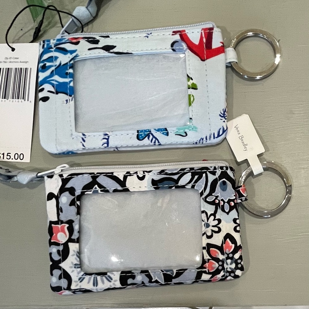 Summer theme 2 item bundle Vera Bradley zip/IDcase/keychains